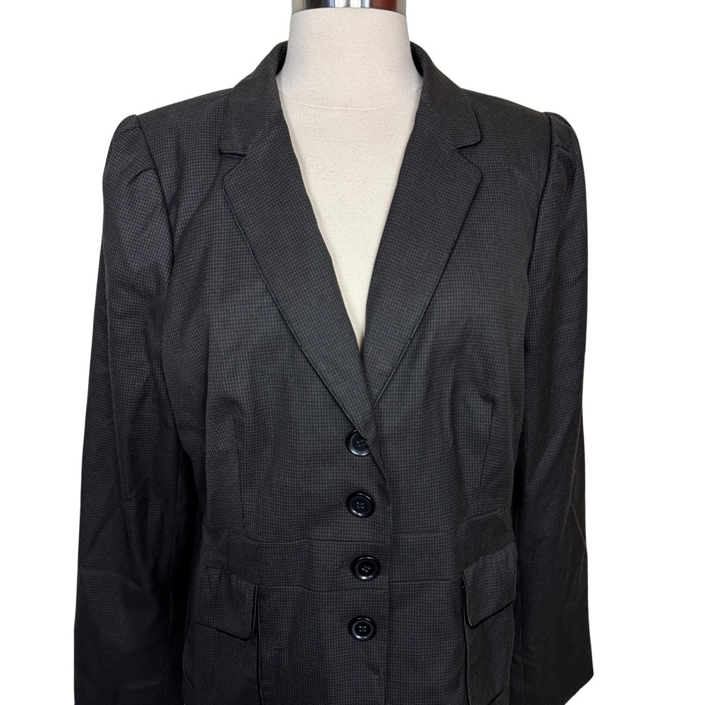 Halogen Houndstooth Black Brown Lined Career Offi… - image 2